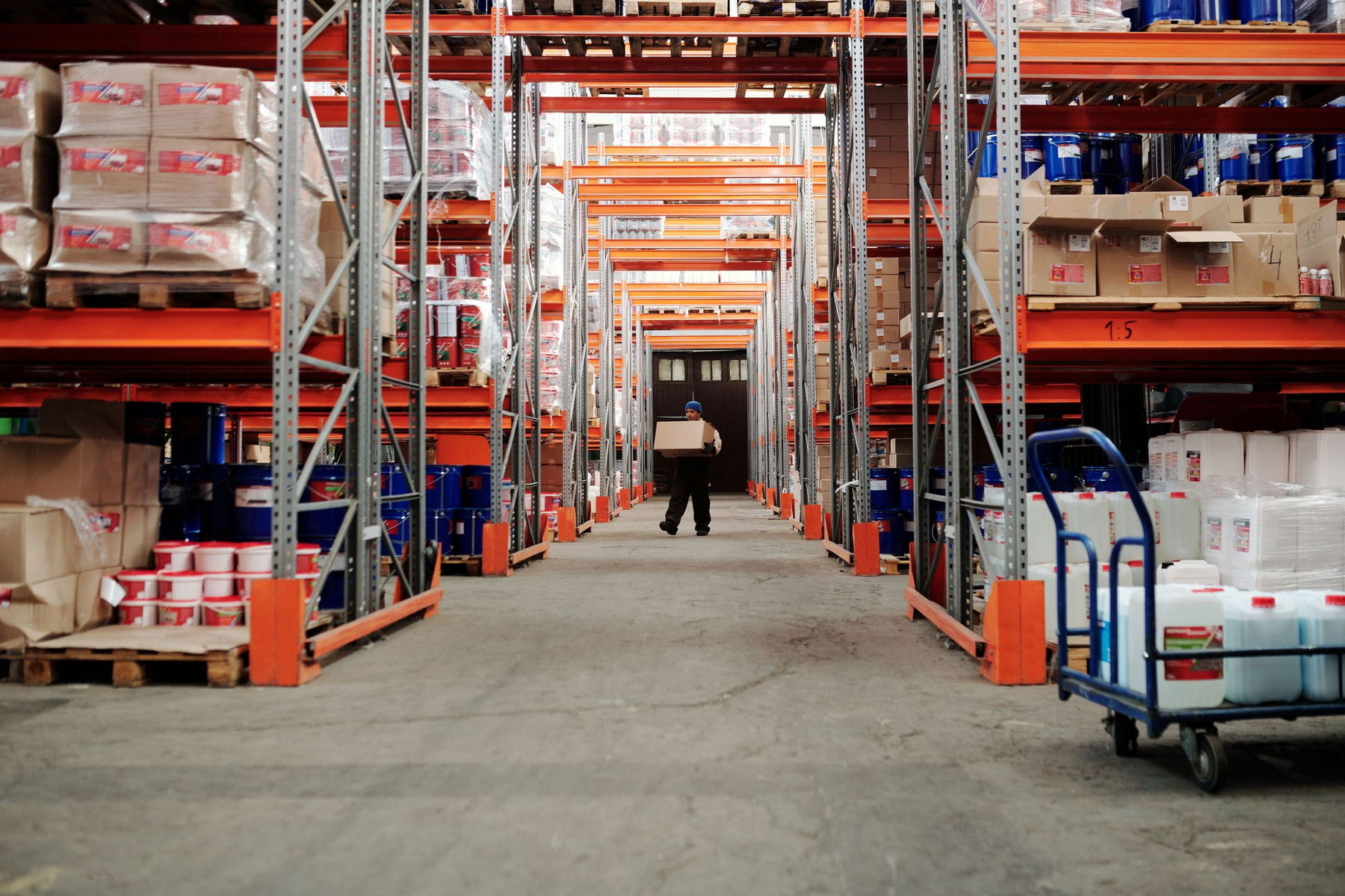 A stockroom being counted against an open purchase order